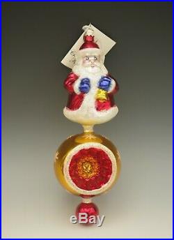 Radko Jingle Claus Ornament 00-458-0 Large Santa With Ball & Reflector Mwt