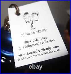 Radko LAUREL & HARDY Golden Age of Hollywood Christmas Ornament Set Lot New+ Box