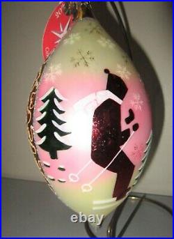 Radko LUCY'S FAVORITE RETURNS Pink Teardrop Christmas Ornament New 1011618 Box
