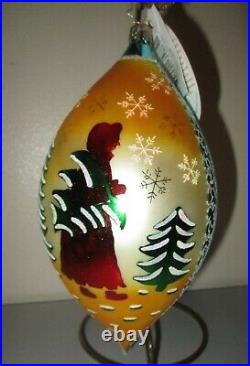 Radko LUCY'S FAVORITE RETURNS Yellow Teardrop Christmas Ornament New 1011618 Box