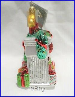Radko MERRY MANTLE 2-Sided DECORATED FIREPLACE withGifts Ornament NEW withTag