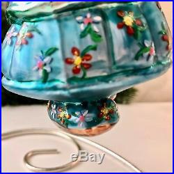 Radko MUFFY PICKIN POSIES Glass Christmas Ornament BLUE & YELLOW Color Variety