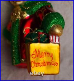 Radko Merry Muffy Bear Shopper 5 Glass Ornament Christmas 2010 3012593 Blooming