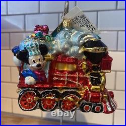 Radko Mickey Train RARE Ornament Disney New With Tags