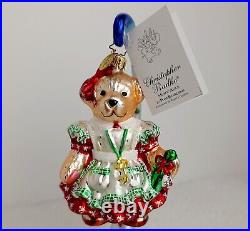 Radko Muffy Alice In Wonbearland Red 4.5 VanderBear Glass Ornament Christmas RG