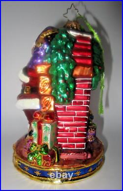 Radko NIGHT BEFORE CHRISTMAS Ornament Santa Filling Stockings Brick Fireplace