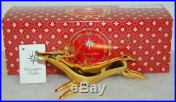 Radko ONE SMALL LEAP Christmas Ornament 93-222-0 GOLD REINDEER, ITALIAN MADE