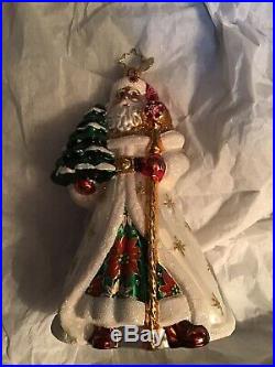 Radko Old Tyme Tidings Santa Christmas Ornament, Stunning White Robe, Mint Cond