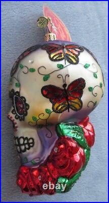 Radko Ornament A Head for Details #1019524 Painted Skull Día de Los Muertos NIB
