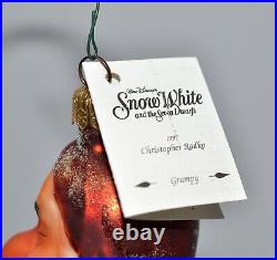 Radko Ornament DISNEY GRUMPY 1997, Snow White and the Seven Dwarfs, 6 1/4, EXC
