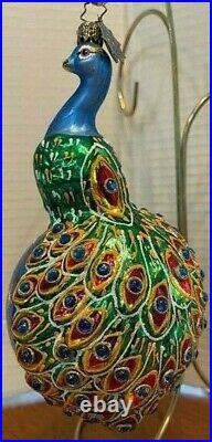 Radko Peacock Reflector Ornament 20th Anniversary In Living Color 1011581