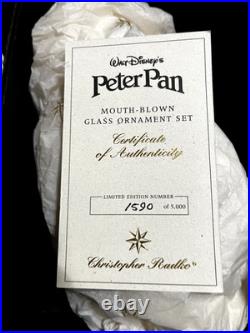 Radko Peter Pan Disney Showcase 5 Ornament Collection Set Limited Edition