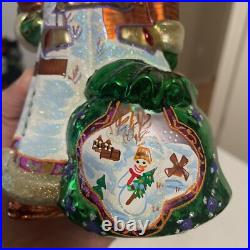 Radko Portrait Santa Frosty Frolic Caper Glass Ornament 7.5