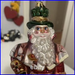 Radko Portrait Santa Legendary Leaps & Boughs Glass Ornament 7.5