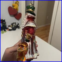 Radko Portrait Santa Legendary Leaps & Boughs Glass Ornament 7.5