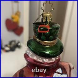 Radko Portrait Santa Legendary Leaps & Boughs Glass Ornament 7.5