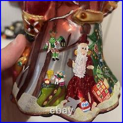 Radko Portrait Santa Legendary Leaps & Boughs Glass Ornament 7.5