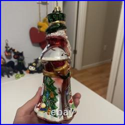 Radko Portrait Santa Legendary Leaps & Boughs Glass Ornament 7.5