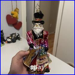 Radko Portrait Santa London Towne Glass Ornament 7.5