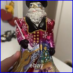 Radko Portrait Santa London Towne Glass Ornament 7.5