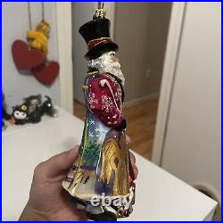 Radko Portrait Santa London Towne Glass Ornament 7.5