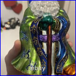 Radko Portrait Santa Village View Nicholas Glass Ornament 7