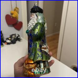 Radko Portrait Santa Village View Nicholas Glass Ornament 7