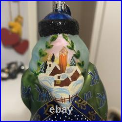 Radko Portrait Santa Village View Nicholas Glass Ornament 7