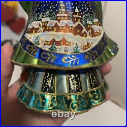 Radko Portrait Santa Village View Nicholas Glass Ornament 7