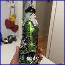 Radko Portrait Santa Village View Nicholas Glass Ornament 7
