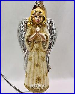 Radko Prayerful Pose 2007 Winged Silver & Gold Angel Christmas Ornament 1013963