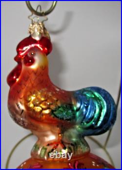 Radko ROOSTER BOOSTER Reflector LARGE 1010799 Christmas Ornament 7.5 NOT GEM