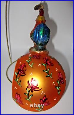 Radko ROOSTER BOOSTER Reflector LARGE 1010799 Christmas Ornament 7.5 NOT GEM