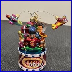 Radko Rare Ornament FAO SCHWARTZ 140th Anniversary, Toy Drummer, Flying Planes