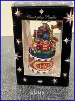 Radko Rare Ornament FAO SCHWARTZ 140th Anniversary, Toy Drummer, Flying Planes