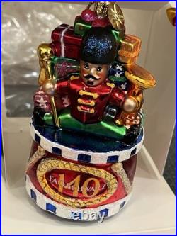 Radko Rare Ornament FAO SCHWARTZ 140th Anniversary, Toy Drummer, Flying Planes