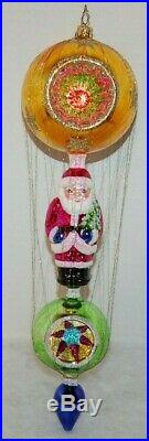 Radko SANTA FLOAT Christmas Ornament 1010579 RARE, SANTA BALL W REFLECTOR W WIRE
