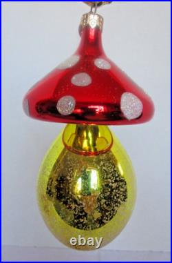 Radko SANTA SHROOM Mushroom Diorama Drop 00-306-0 Italy Christmas Ornament Mint