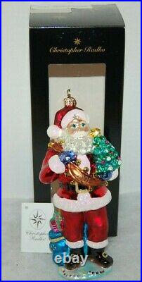 Radko SANTA'S BANNER YEAR 2001 Christmas Ornament 01-0596-0 LARGE