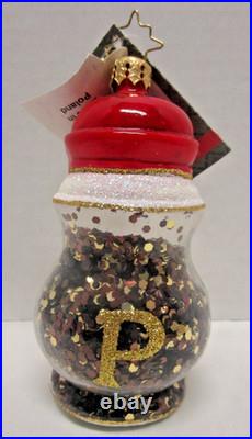Radko SHAKE IT UP Set Salt & Pepper Shakers Christmas Ornaments 1016496 New NWT