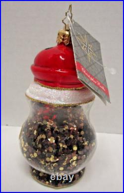 Radko SHAKE IT UP Set Salt & Pepper Shakers Christmas Ornaments 1016496 New NWT