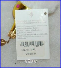 Radko SNOW GIRL Christmas Ornament 00-286-0 LARGE ITALIAN MADE W. REFLECTOR