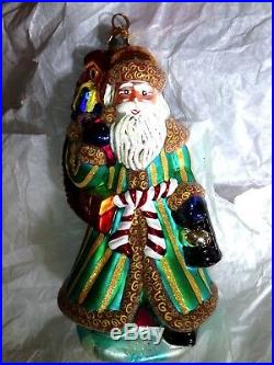 Radko Vintage Emerald Santa Vintage Ornament