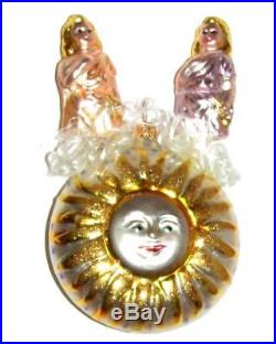 Radko Vtg Bright Heavens Above Angel Girls On Celestial Sun Xmas Ornament
