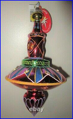Radko WHIRL-A-TWIRL 1011664 Large Spin Top Christmas Ornament NWT NEW + BOX
