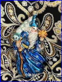 Radko WIZZARD OF WISHES Ornament Gold Wand 5.5 Blue 2003 New 3010223