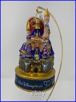 Radko Walt Disney World 50th Anniversary Magic Kingdom Castle Ornament NEW