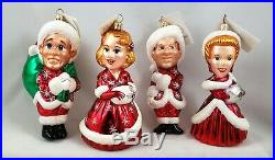 Radko White Christmas Movie Glass Ornaments Set Bing Crosby Rosemary Clooney