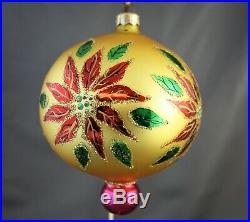 Radko Winter Blossom 1996 Ornament 96-284-0 Gold Poinsettia Ball Drop Gold Pink
