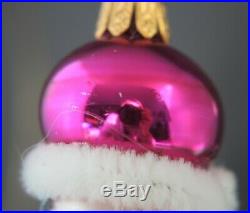 Radko Winter Skate 1997 Ornament 97-341-0 Italian Blown Glass Pink Hat Tree
